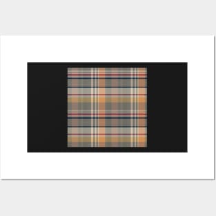 Autumn Aesthetic Iona 1 Hand Drawn Textured Plaid Pattern Posters and Art